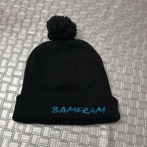 BAMFRAM black pom Pom knit hat